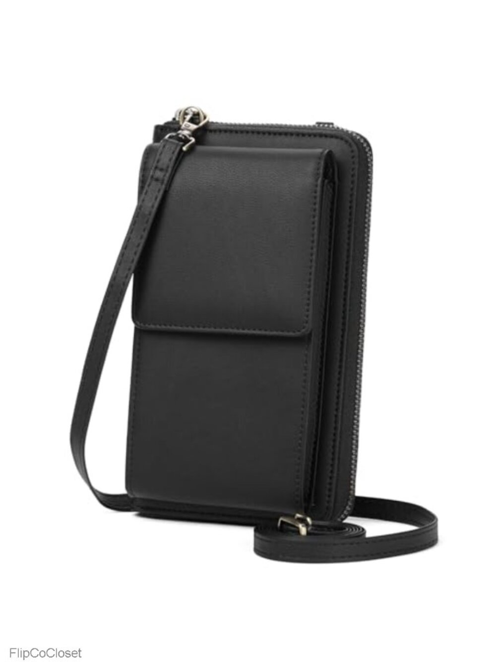 Vegan Leather Crossbody Phone Purse Wallet with Card Slots, Adjustable Strap